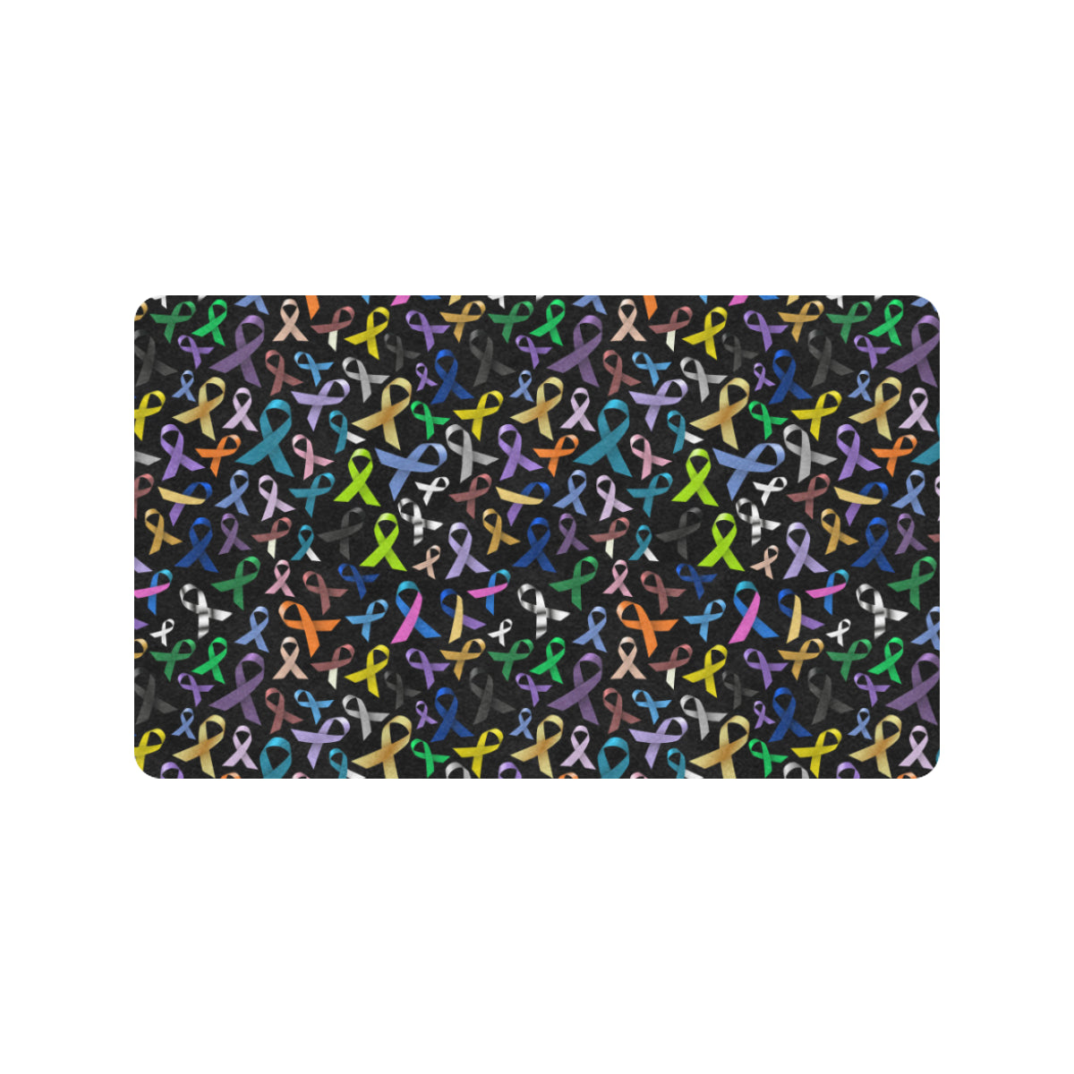 Breast Cancer Awareness Colorful Print Rubber Doormat