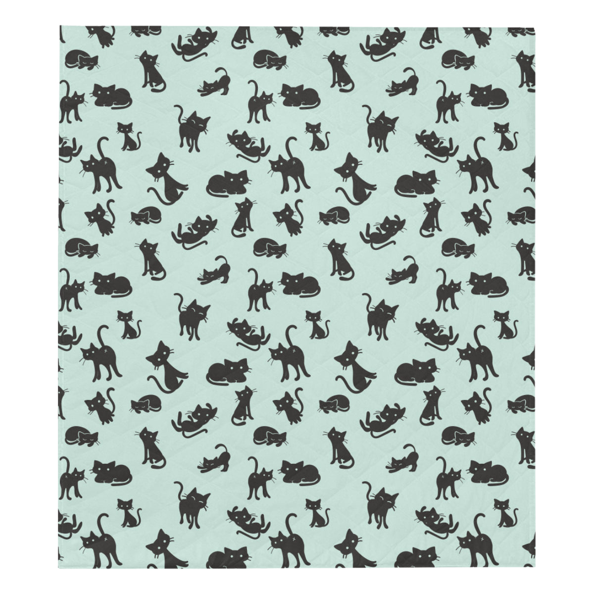 Black Cat Pattern Print Design 04 Premium Quilt