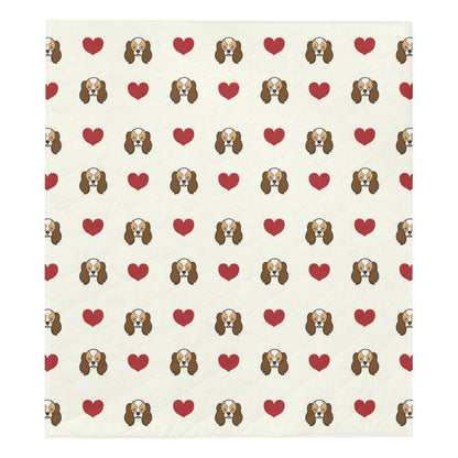Cavalier King Charles Spaniels Pattern Print 01 Premium Quilt