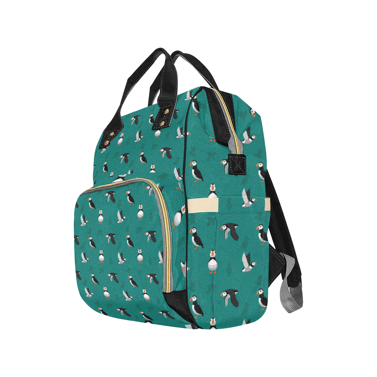 Puffin Pattern Print Design A02 Diaper Bag Backpack