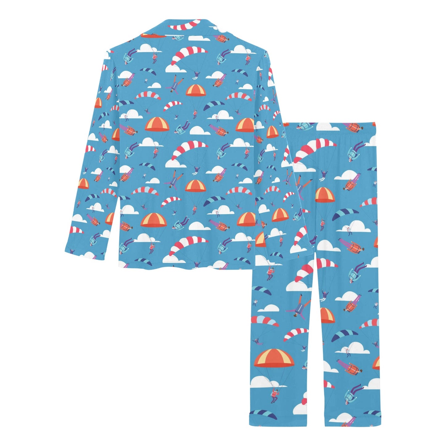 Skydiver Print Design LKS306 Women's Long Pajama Set