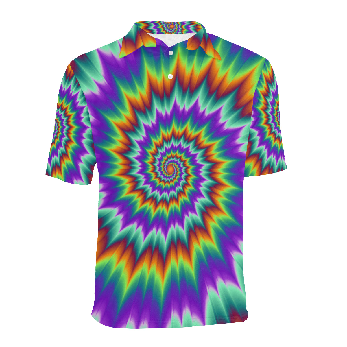 Optical illusion Pulsing fiery spirals Men Polo Shirt