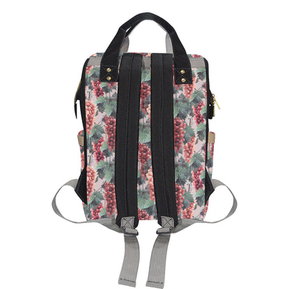 Grape Pattern Print Design GP01 Diaper Bag Backpack