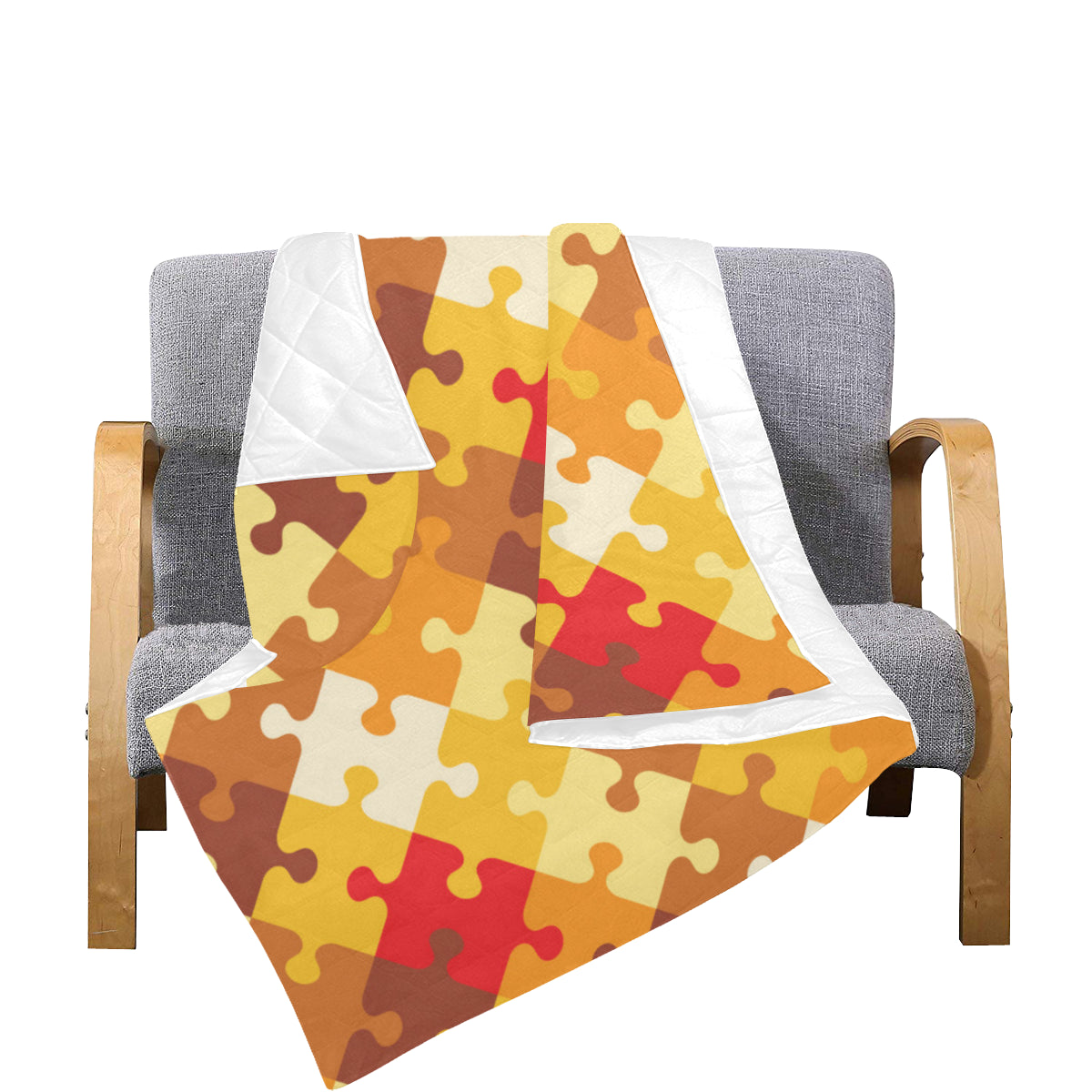 Puzzle Pattern Print Design A01 Premium Quilt