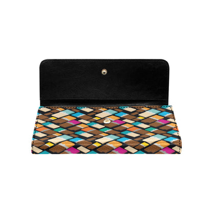 Chocolate Pattern Print Design 02 Women's Trifold Wallet