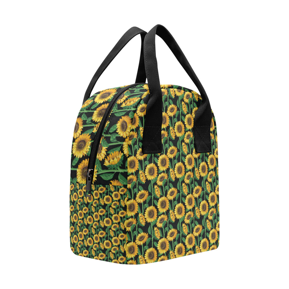 Sunflower Realistic Print Pattern Insulated Lunch Bag