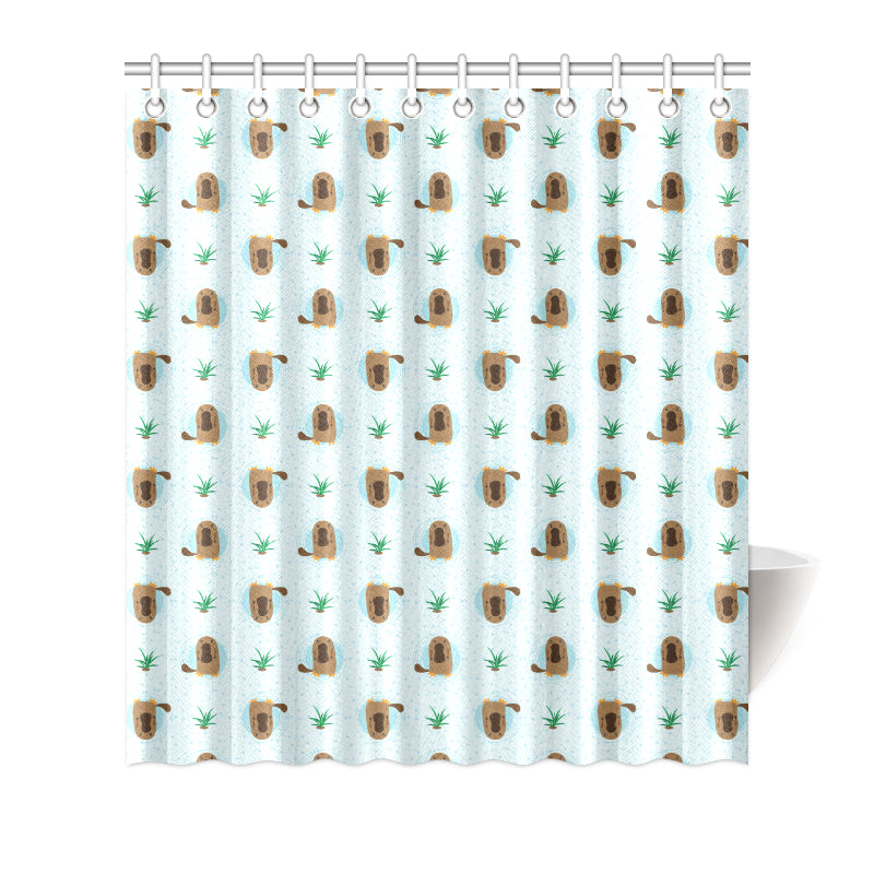 Platypus Pattern Print Design A04 Shower Curtain