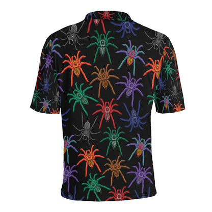 Tarantula Neon Color Pattern Print Design 03 Men Polo Shirt