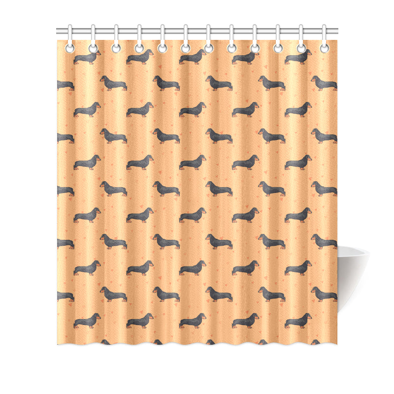 Dachshund Draw Print Pattern Shower Curtain
