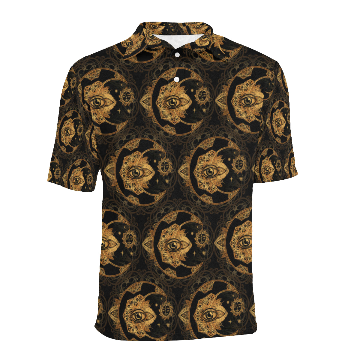 Sun Moon mandala Third eye Men Polo Shirt