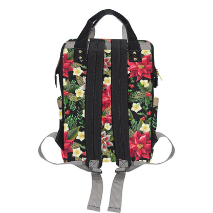 Poinsettia Pattern Print Design POT05 Diaper Bag Backpack
