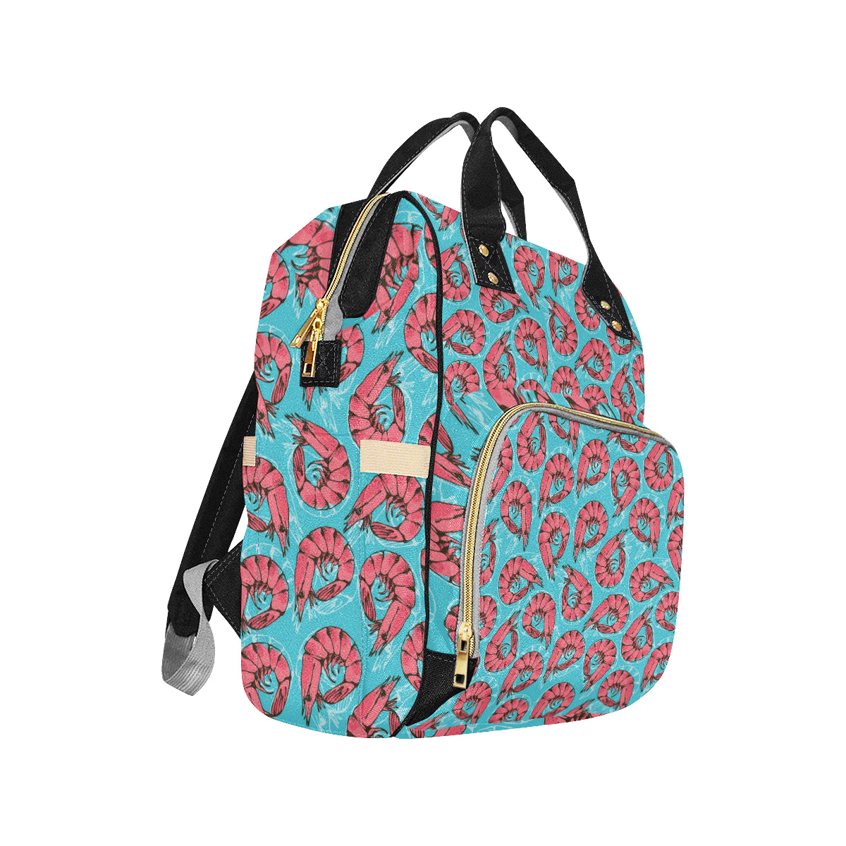 Prawn Pattern Print Design 01 Diaper Bag Backpack