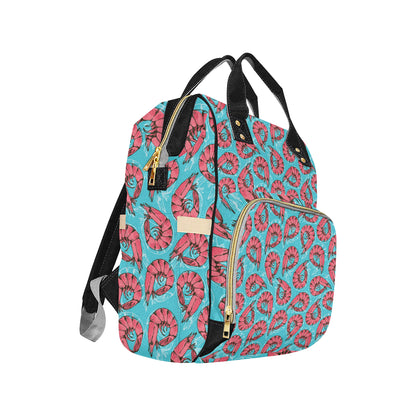 Prawn Pattern Print Design 01 Diaper Bag Backpack