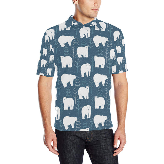 Polar Bear Pattern Print Design A01 Men Polo Shirt