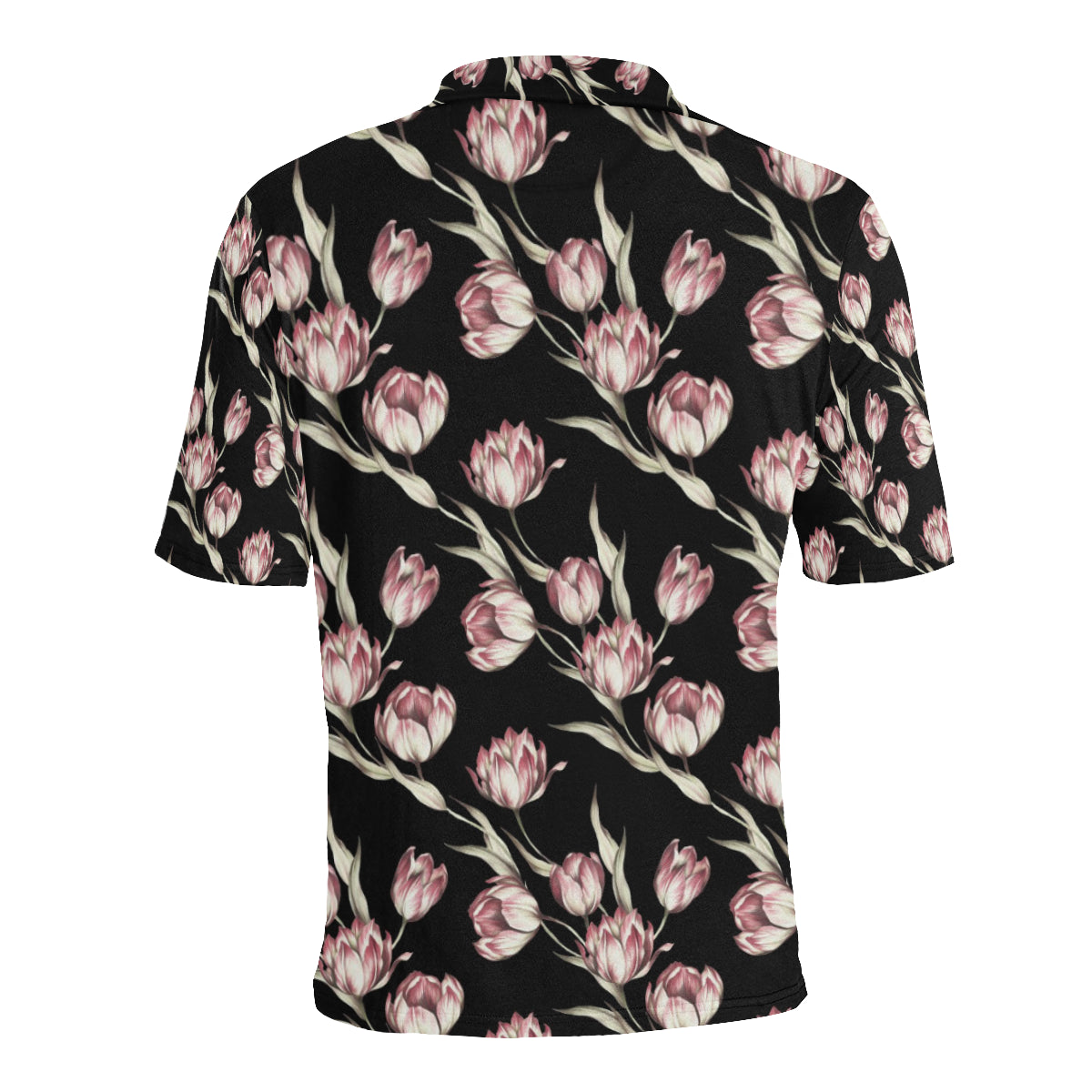 Tulip Pink Pattern Print Design TP02 Men Polo Shirt