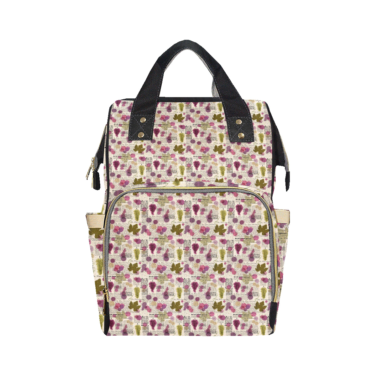 Wine Style Design Print Diaper Bag Backpack
