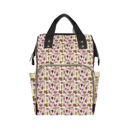 Wine Style Design Print Diaper Bag Backpack
