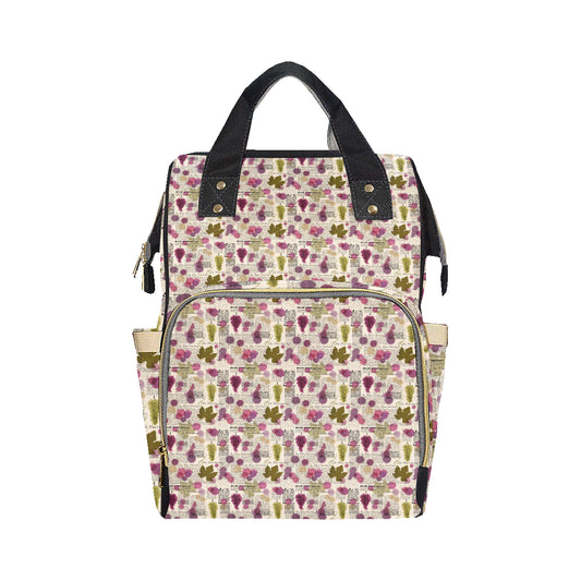 Wine Style Design Print Diaper Bag Backpack
