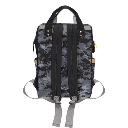 ACU Digital Black Camouflage Diaper Bag Backpack
