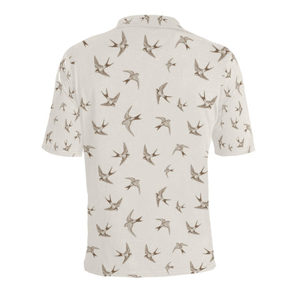 Swallow Bird Pattern Print Design 01 Men Polo Shirt