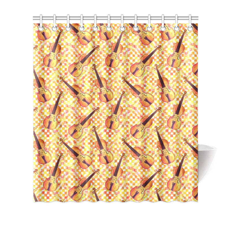 Violin Pattern Print Design 03 Shower Curtain