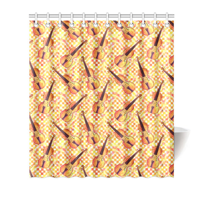 Violin Pattern Print Design 03 Shower Curtain