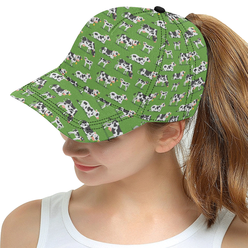 Cow Happy Print Pattern Snapback Cap
