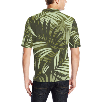 Palm Leaves Pattern Print Design PL05 Men Polo Shirt