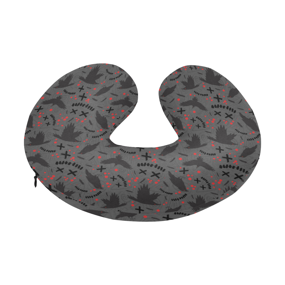 Crow Pattern Print Design 02 U-Shaped Travel Neck Pillow