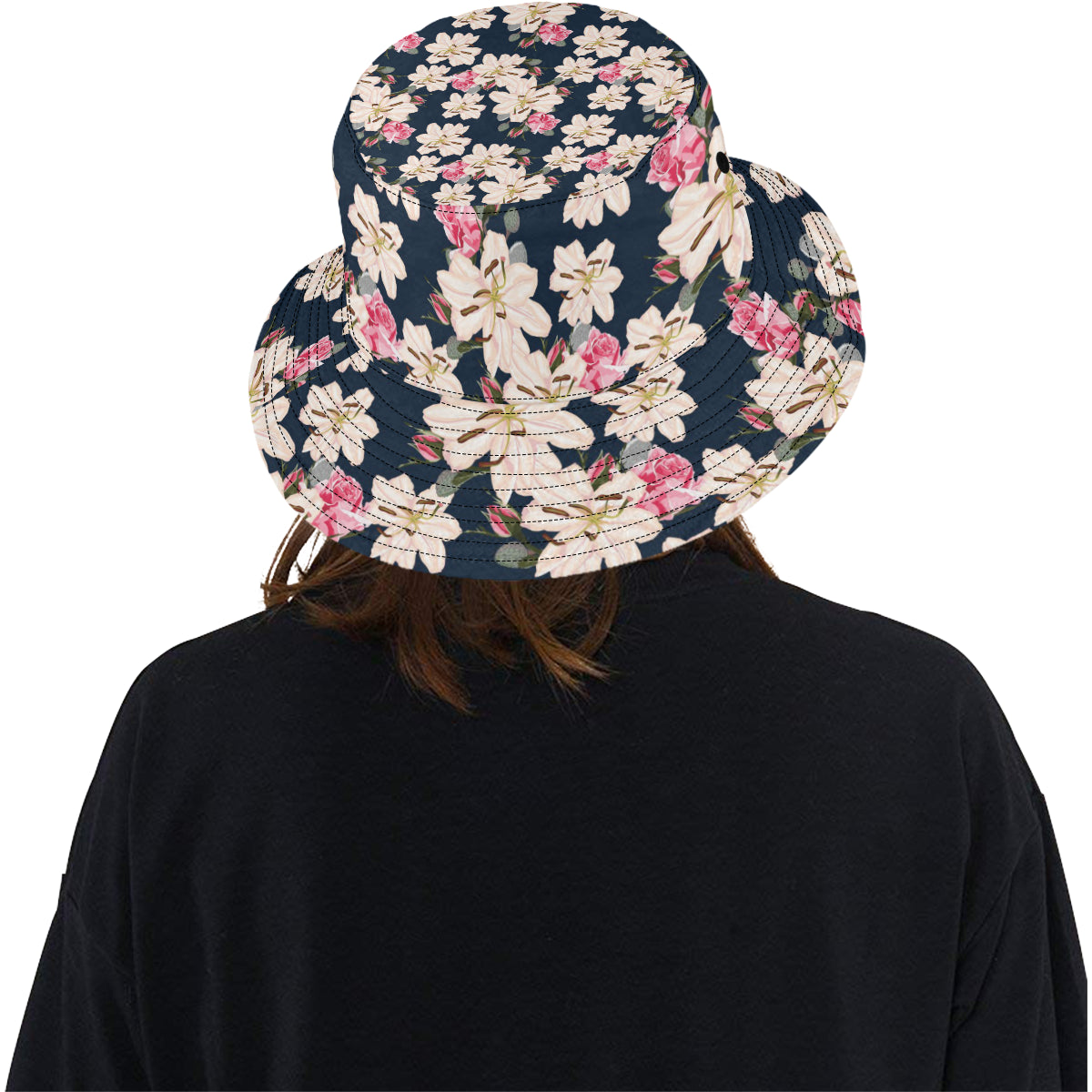 Lily Pattern Print Design LY04 Unisex Bucket Hat