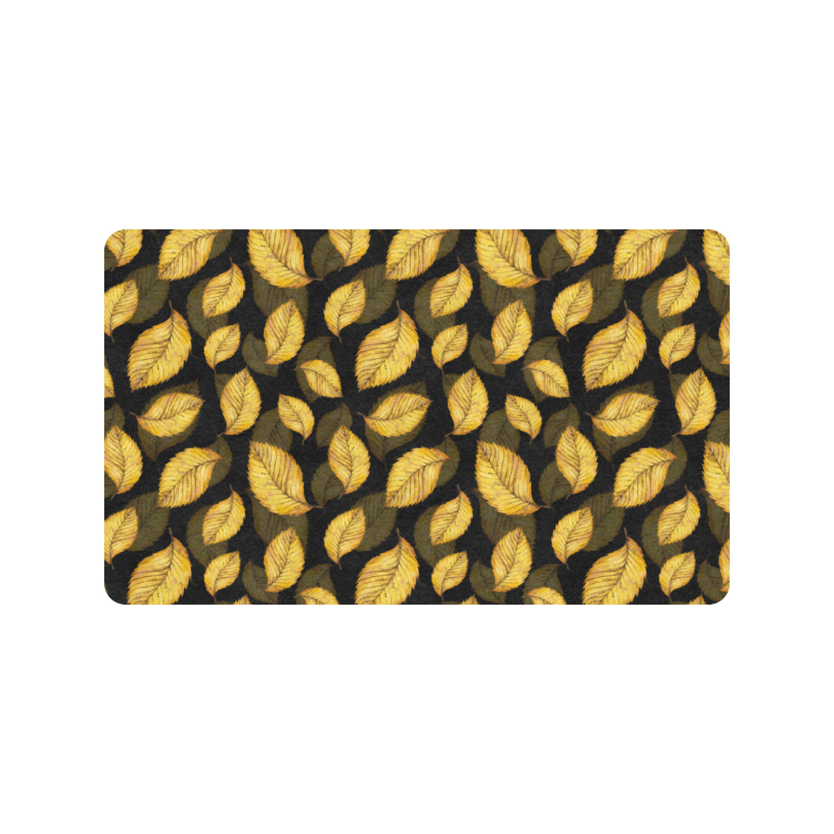 Elm Leave Summer Print Pattern Rubber Doormat