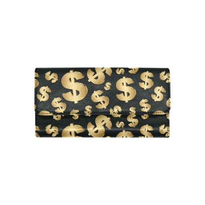 Dollar Pattern Print Design DO04 Women's Trifold Wallet