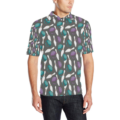 Bowling Pattern Print Design 03 Men Polo Shirt