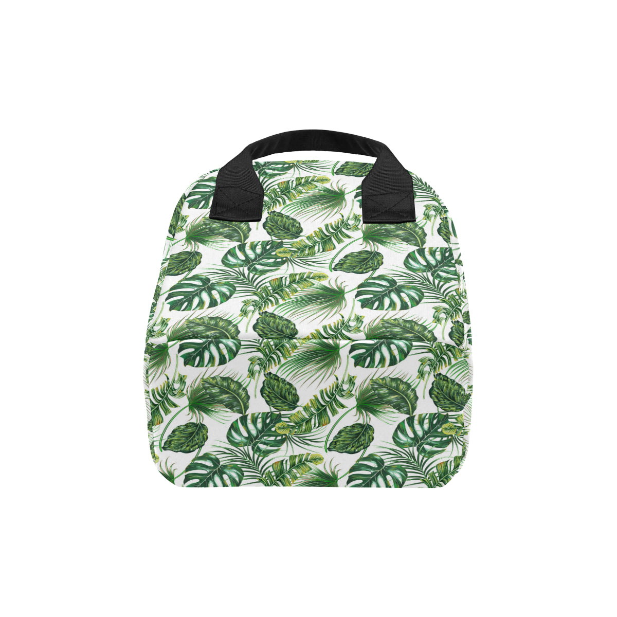 Green Pattern Tropical Palm Leaves Insulated Lunch Bag