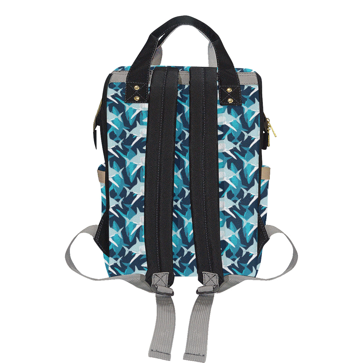 Shark Design Print Diaper Bag Backpack