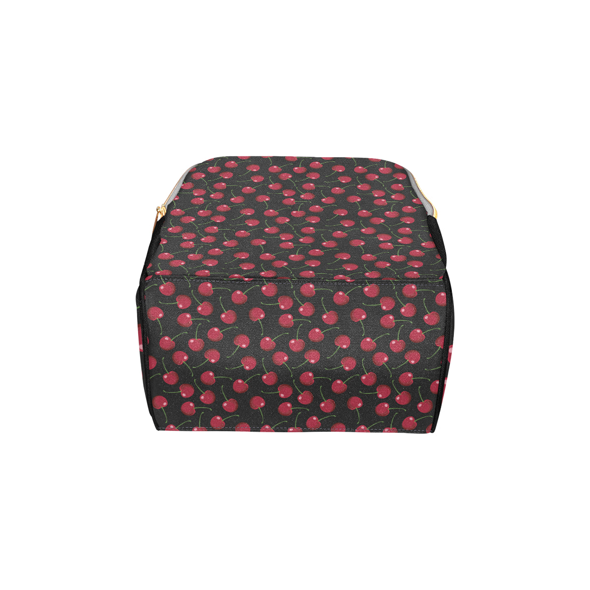 Cherry Black Background Diaper Bag Backpack