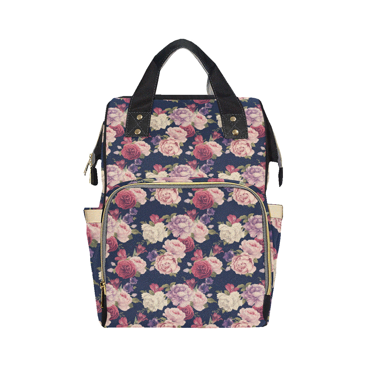 Peony Pattern Print Design PE03 Diaper Bag Backpack