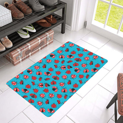 Ladybug Action Print Pattern Rubber Doormat