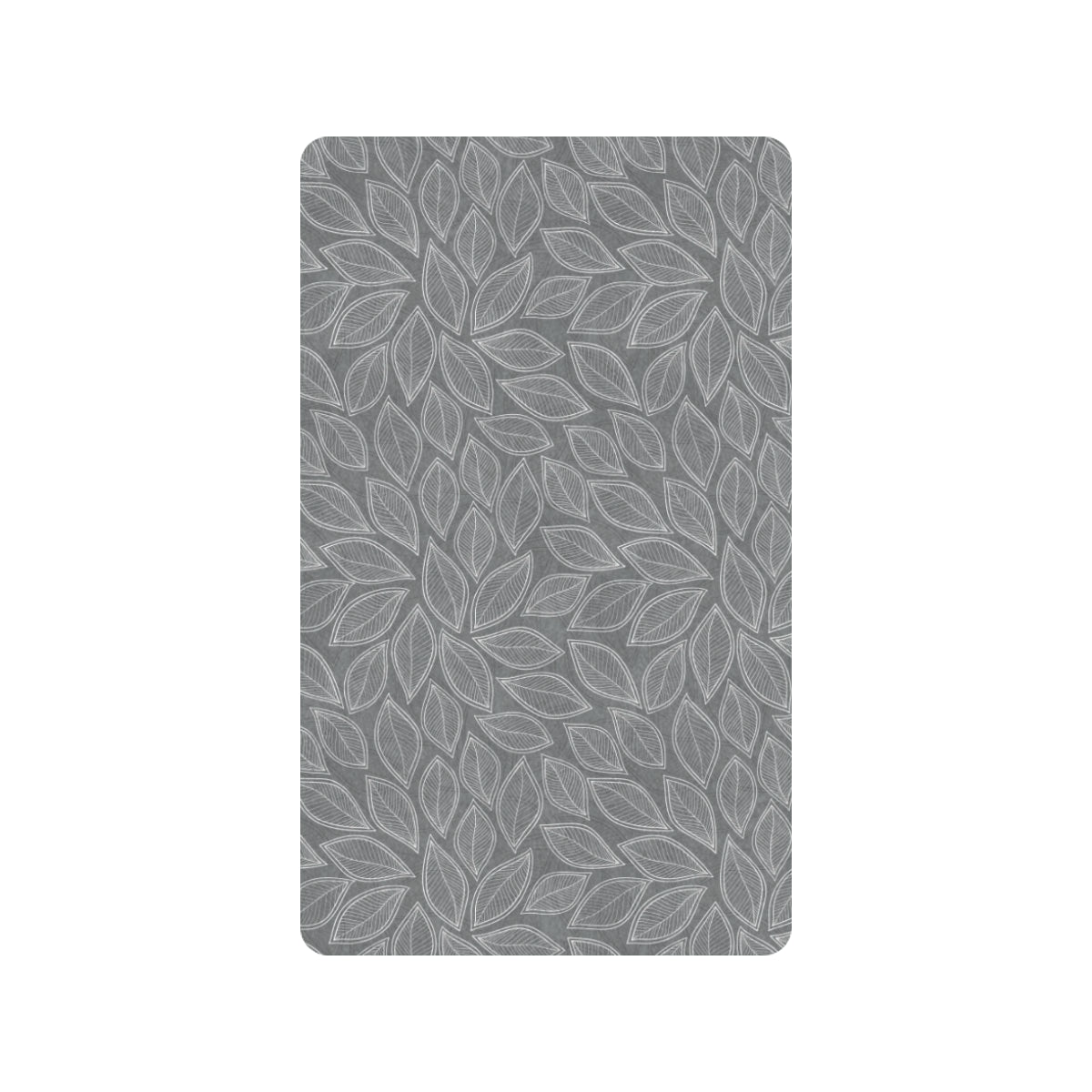 Elm Leave Grey Print Pattern Rubber Doormat