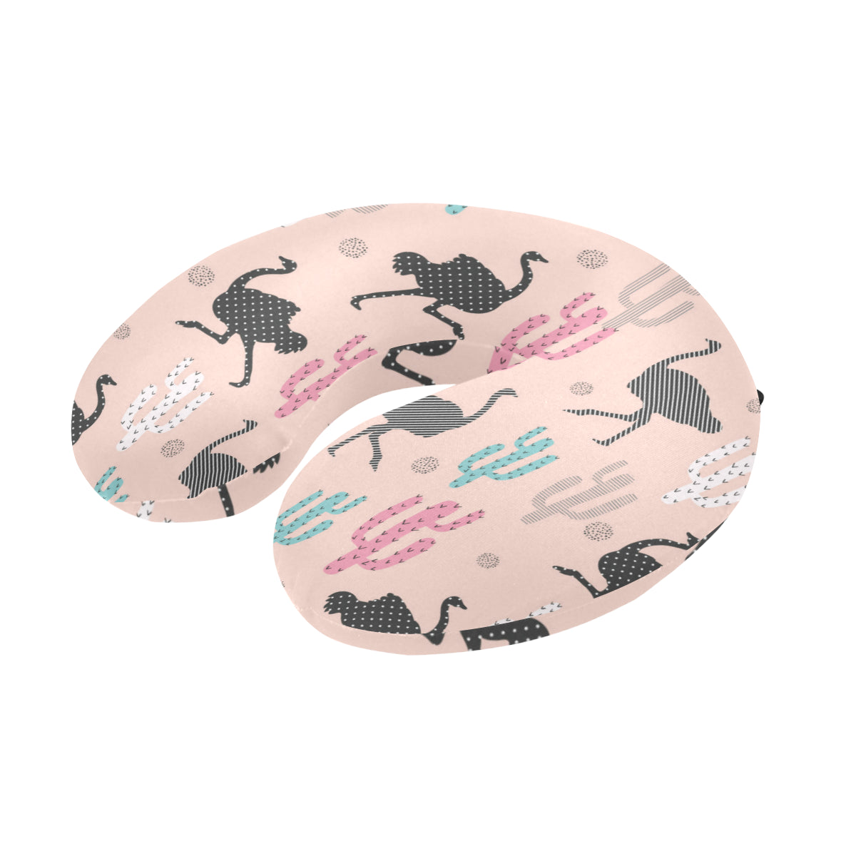 Ostrich Pattern Print Design 03 U-Shaped Travel Neck Pillow