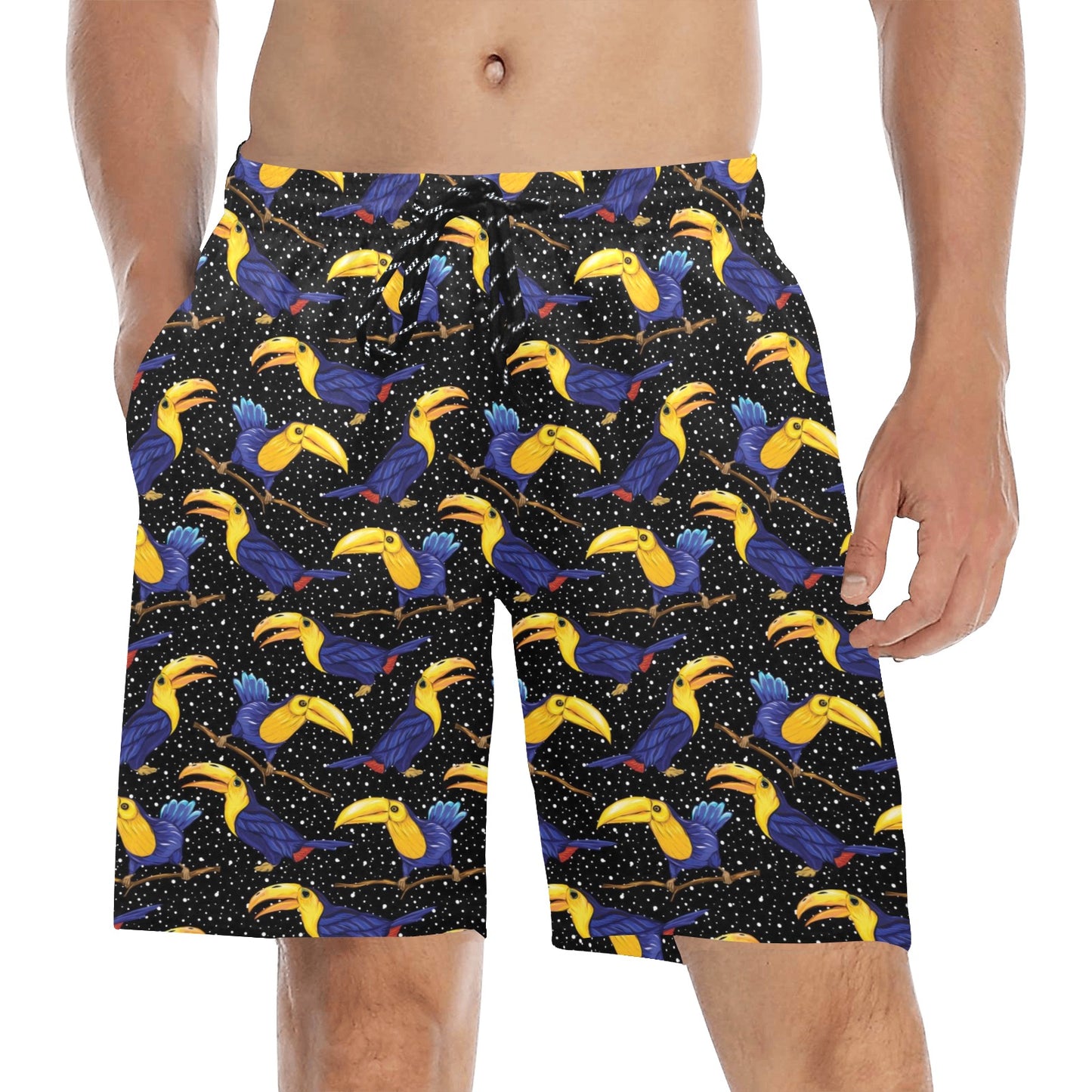 Toucan Print Design LKS307 Men's Swim Trunks Beach Shorts
