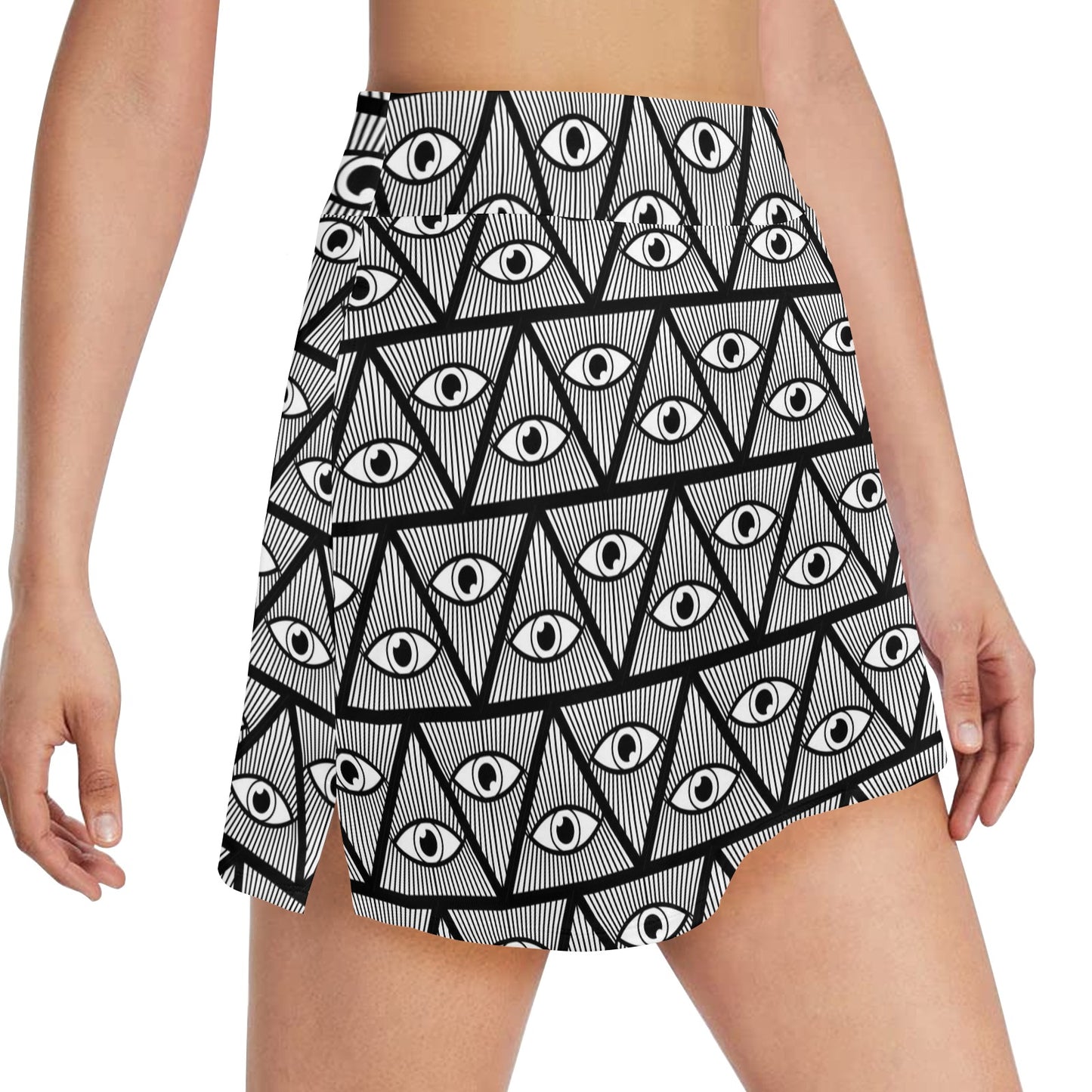 Third Eye Pattern Print Design LKS304 17" Golf & Pickleball Skort with Pockets