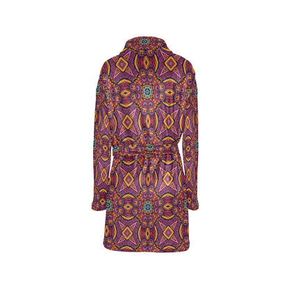 Bohemian Pattern Print Design 10 Women's Fleece Robe