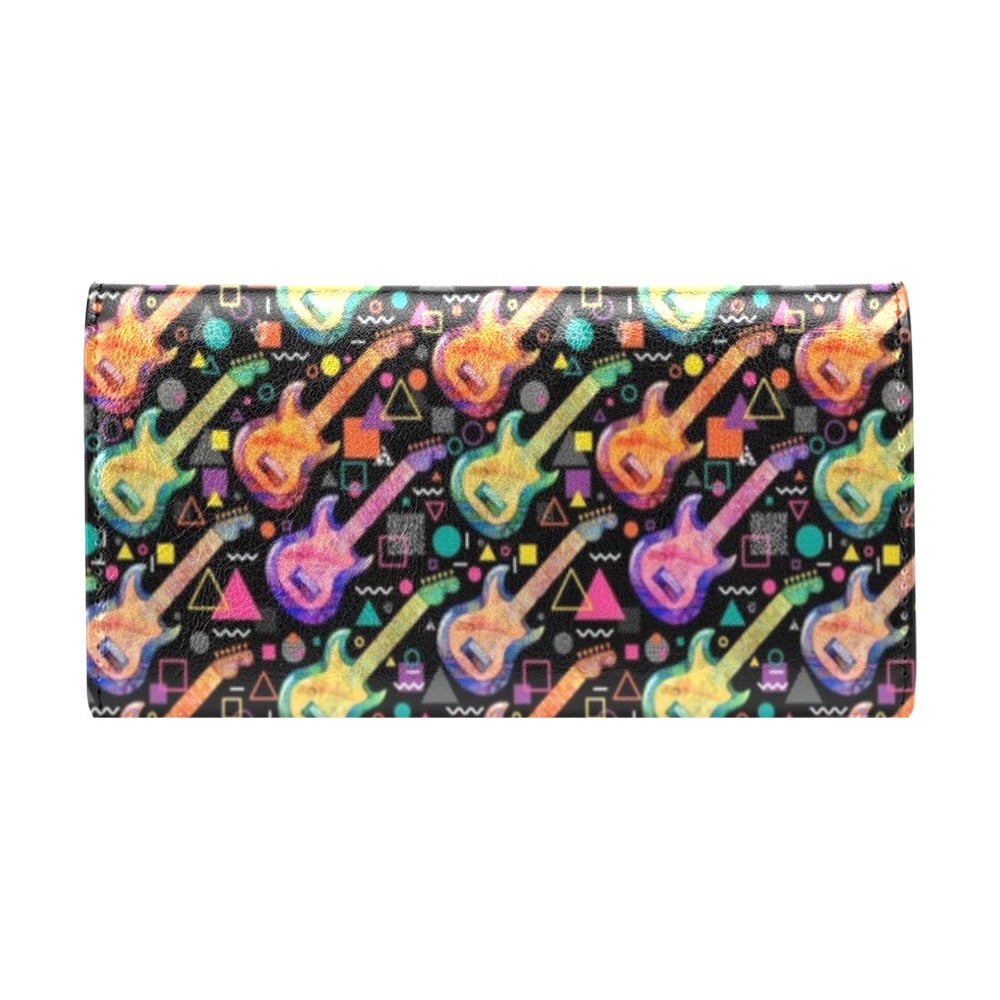 Electric Guitar Print Design LKS403 Women's Trifold Wallet