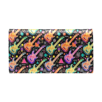 Electric Guitar Print Design LKS403 Women's Trifold Wallet