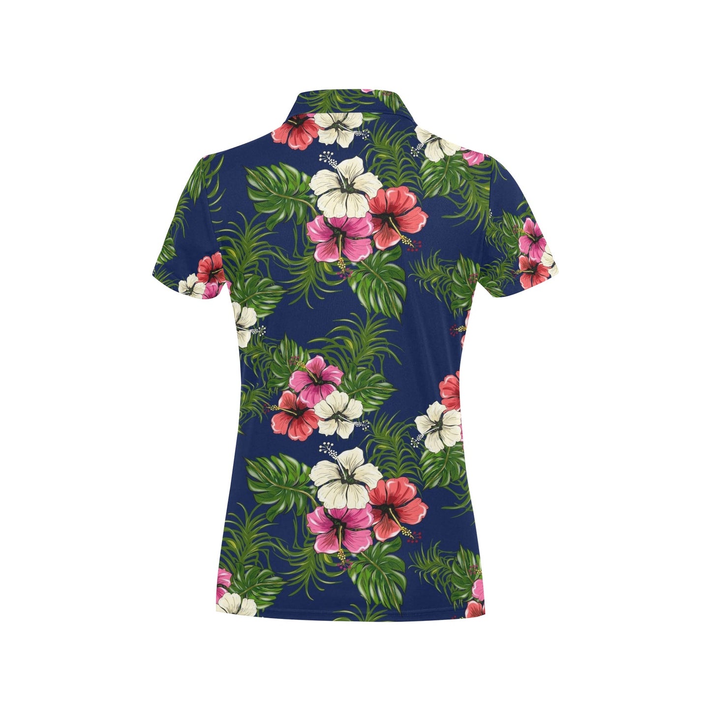 Hibiscus Pattern Print Design HB028 Women's Polo Shirt