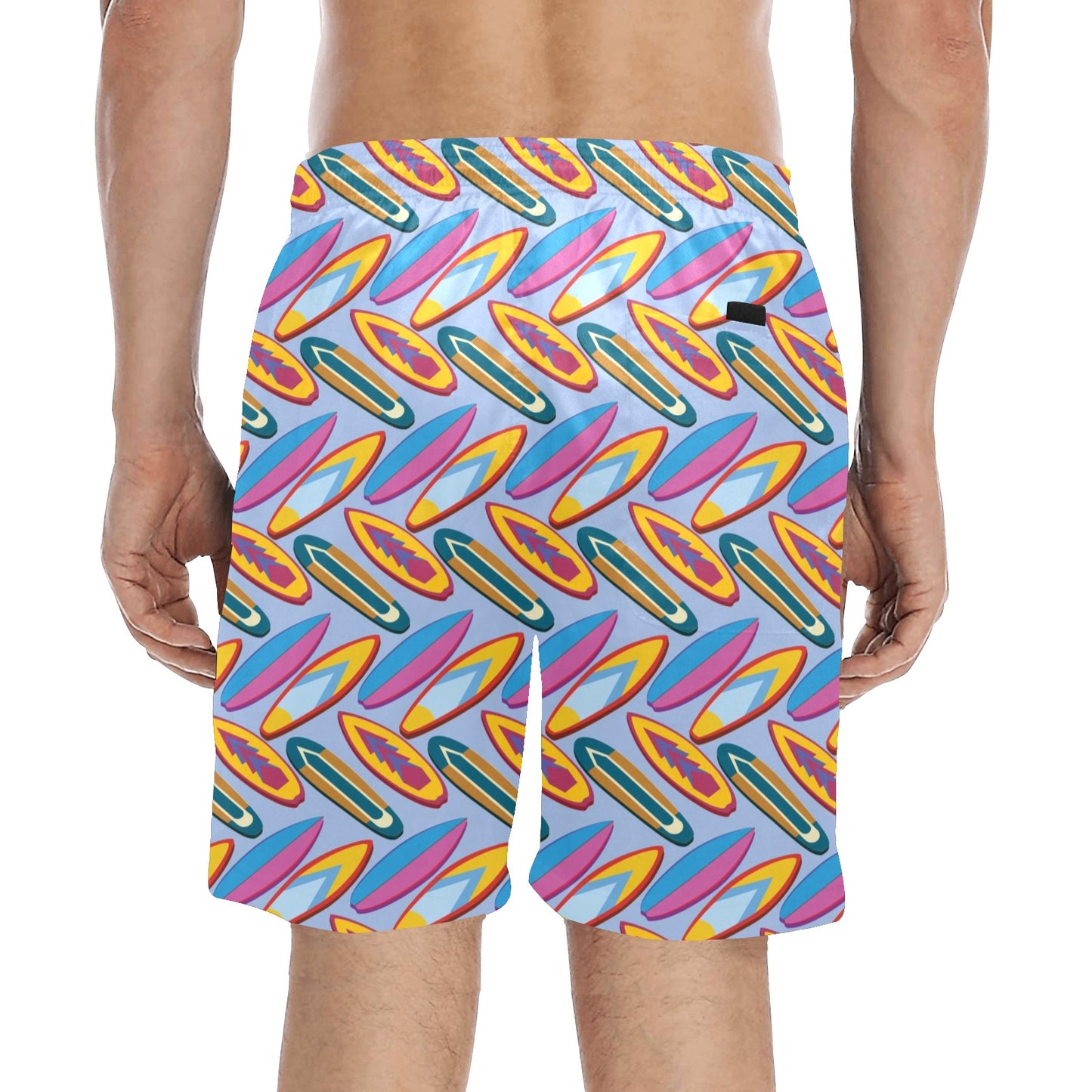 Surfboard Pattern Print Design LKS303 Men's Swim Trunks Beach Shorts