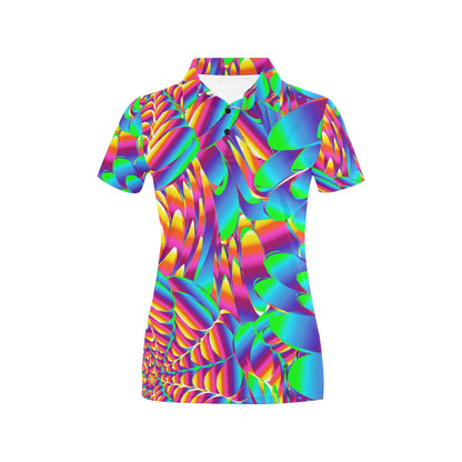 Psychedelic Trippy Pattern Women's Polo Shirt
