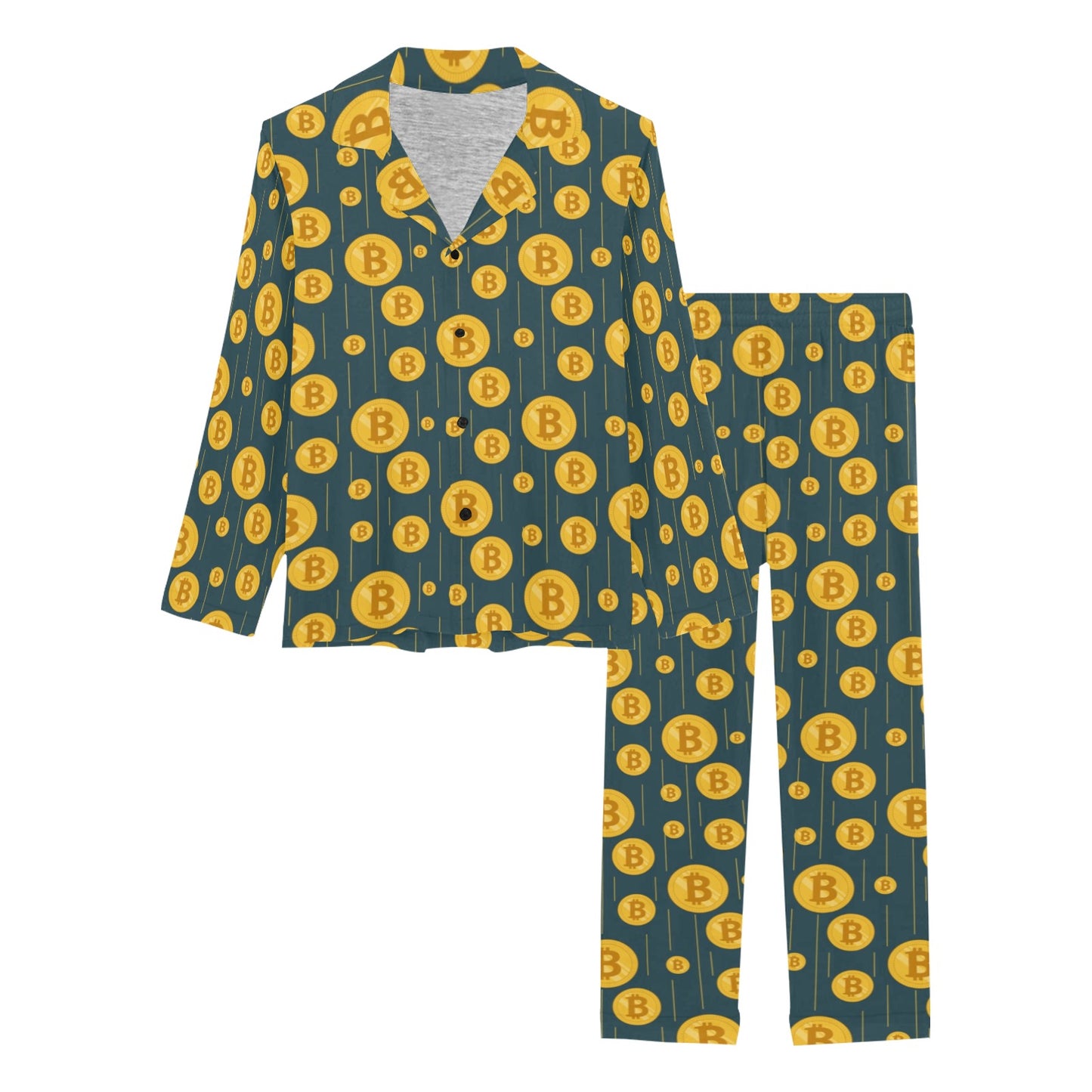 Bitcoin Pattern Print Design 01 Women's Long Pajama Set