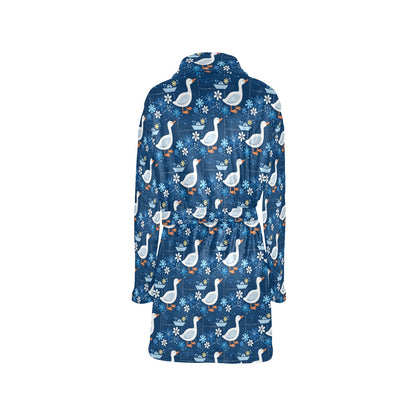 Goose Print Design LKS405 Women's Fleece Robe